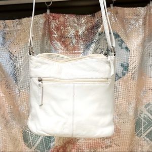 100% White Leather Purse